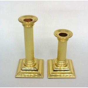 Set of 2 BALDWIN BRASS Smithsonian Candlesticks 5" & 6 1/2"